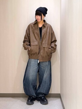 「PAGEBOY（ページボーイ）の【選べる着丈/前後2WAY/マシンウォッシャブル】マルチWAYネックプルオーバー/ニット（ニット/セーター）」を使った、Sakiさん（レディース・156cm）の秋コーディネート