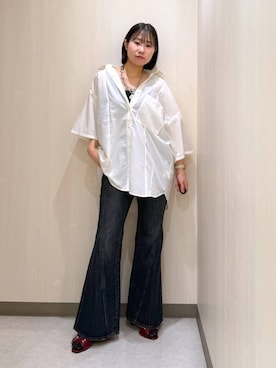 「JEANASIS（ジーナシス）のアイテム（アクセサリー）」を使った、Sakiさん（レディース・156cm）の夏コーディネート