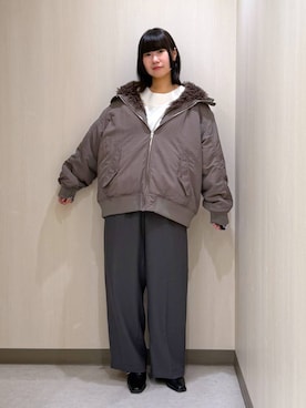 「PAGEBOY（ページボーイ）の【選べる着丈/前後2WAY/マシンウォッシャブル】マルチWAYネックプルオーバー/ニット（ニット/セーター）」を使った、Sakiさん（レディース・156cm・20代）の秋コーディネート