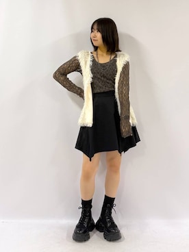 「PAGEBOY（ページボーイ）の【ステンレス素材】ロングボールチェーンネックレス（ネックレス）」を使った、Sakiさん（レディース・156cm）の秋コーディネート