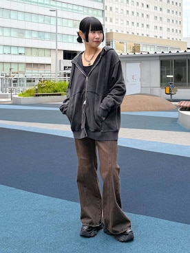 「アイテム（パーカー）」を使った、Sakiさん（レディース・156cm・20代）の秋コーディネート