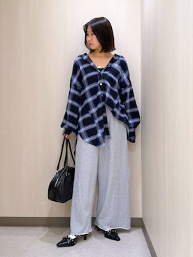 「アイテム（スウェットパンツ）」を使った、Sakiさん（レディース・156cm・20代）の夏コーディネート