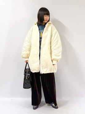 「アイテム（ボストンバッグ）」を使った、Sakiさん（レディース・156cm・20代）の秋コーディネート