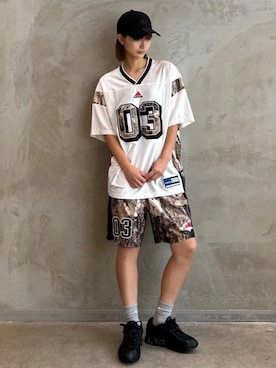 「adidas（アディダス）のアイテム」を使った、AGさん（レディース・174cm）の夏コーディネート