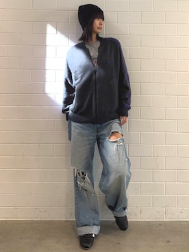 「アイテム（ジャージ）」を使った、AGさん（レディース・174cm）の秋コーディネート