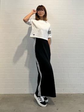 「アディダスオリジナルス」｜「アイテム（ワンピース/ドレス）」を使った、AGさん（レディース・174cm）の夏コーディネート