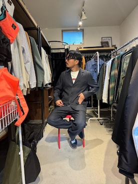 「アイテム（チノパンツ）」を使った、Yusukeさん（メンズ・170cm）の冬コーディネート