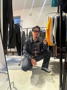 「アイテム（デニムジャケット）」を使った、Yusukeさん（メンズ・170cm）の秋コーディネート