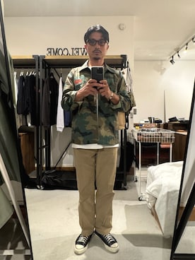 「アイテム（ピアス（片耳用））」を使った、Yusukeさん（メンズ・170cm）の秋コーディネート