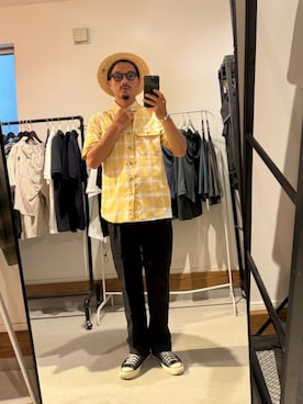 「VIVIFY（ビビファイ）のHoop Pierce(M)/ピアス/フープ(M)（ピアス（片耳用）、シルバー系）」を使った、Yusukeさん（メンズ・170cm）の夏コーディネート