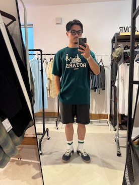 「VIVIFY（ビビファイ）のHoop Pierce(M)/ピアス/フープ(M)（ピアス（片耳用）、シルバー系）」を使った、Yusukeさん（メンズ・170cm）の夏コーディネート