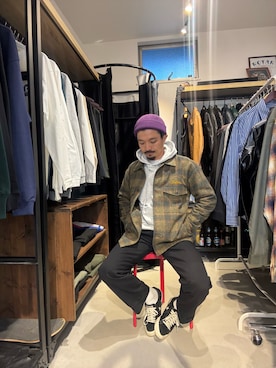 「アイテム（レッグウェア）」を使った、Yusukeさん（メンズ・170cm）の冬コーディネート