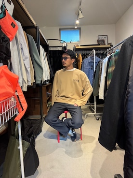 「アイテム（チノパンツ）」を使った、Yusukeさん（メンズ・170cm）の冬コーディネート