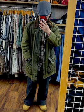 「Barbour（バブアー）のアイテム（ブルゾン）」を使った、🫳さん（メンズ・169cm）の春コーディネート