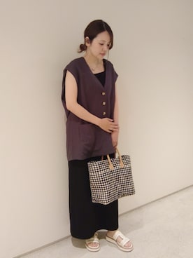 「collex（コレックス）のアイテム（セットアップ）」を使った、erikaさん（レディース・153cm）の夏コーディネート
