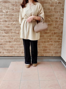 「春服デビュー宣言」｜「アイテム（チュニック）」を使った、あねもねさん（レディース・153cm）の春コーディネート