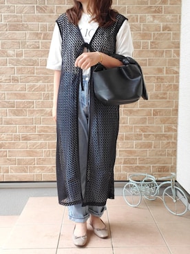 「AGOSTO（アゴスト）のアイテム」を使った、あねもねさん（レディース・153cm）の夏コーディネート