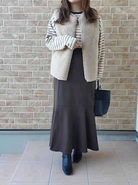 「Amourire（アムリール）のアイテム」を使った、あねもねさん（レディース・153cm）の秋コーディネート