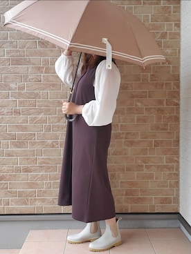 「雨の日」｜「アイテム（ワンピース/ドレス）」を使った、あねもねさん（レディース・153cm）の夏コーディネート