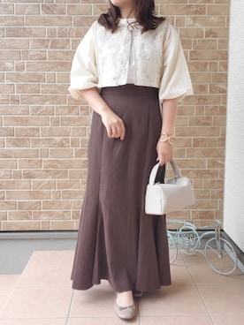 「AGOSTO（アゴスト）のアイテム」を使った、あねもねさん（レディース・153cm）の夏コーディネート
