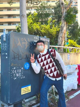 「Dr. Martens（ドクターマーチン）のアイテム（パンツ）」を使った、laiyiuさん（メンズ・182cm）の冬コーディネート