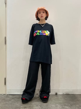 「Carne Bollente（カルネボレンテ）のCarne Bollente/カルネボレンテ/LIQUID PROOF（ハット、オレンジ系）」を使った、じゅりさん（レディース・148cm）の春コーディネート