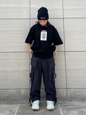 「BlackEyePatch（ブラックアイパッチ）のアイテム」を使った、じゅりさん（レディース・148cm）の春コーディネート
