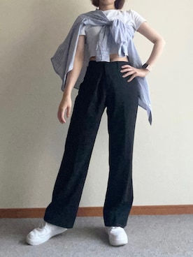 「NIKE（ナイキ）のナイキ エア フォース 1 PLT.AF.ORM ウィメンズシューズ / Nike Air Force 1 PLT.AF.ORM Women's Shoes＜22-29cm 展開＞（スニーカー）」を使った、HAZUさん（レディース・150cm）の夏コーディネート