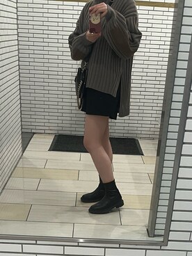 「MEDE19F（メデジュウキュウ）のアイテム（ニット/セーター）」を使った、HAZUさん（レディース・150cm）の冬コーディネート