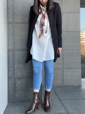 「no brand（ノーブランド）のアイテム（ストール/ショール）」を使った、iさん（レディース・162cm）の秋コーディネート