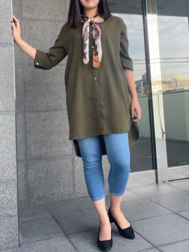 「no brand（ノーブランド）のアイテム（ストール/ショール）」を使った、iさん（レディース・162cm）の秋コーディネート