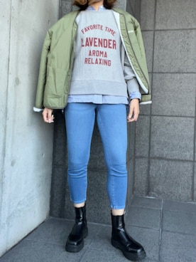 「CONVERSE（コンバース）のアイテム（ノーカラージャケット）」を使った、iさん（レディース・162cm）の冬コーディネート