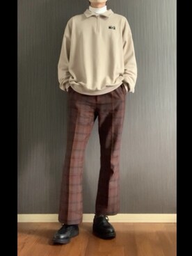 「Adoon plain（アドーンプレーン）のアイテム（スウェット）」を使った、Yutoさん（メンズ・180cm）の冬コーディネート