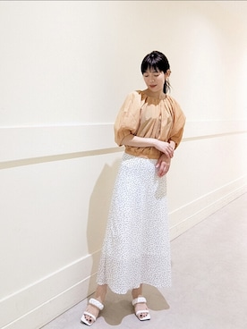 「袖ボリューム」｜「アイテム（その他）」を使った、SHOさん（レディース・173cm）の春コーディネート