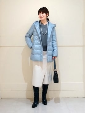 「インディヴィ」｜「アイテム（その他アウター）」を使った、SHOさん（レディース・173cm）の冬コーディネート