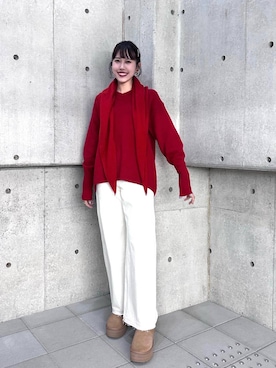 「URBAN RESEARCH（アーバンリサーチ）のアイテム（ストール/ショール）」を使った、茜Akane🍧さん（レディース・165cm）の冬コーディネート