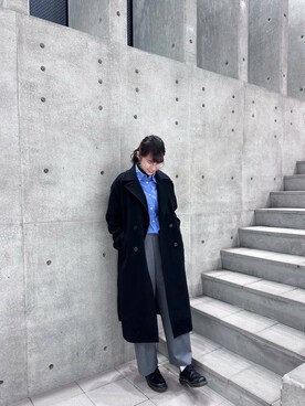 「アイテム（チェスターコート）」を使った、茜Akane🍧さん（レディース・165cm）の秋コーディネート
