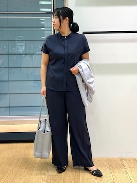 「アイテム（スーツジャケット、グレー系）」を使った、shimaさん（レディース・156cm）の春コーディネート