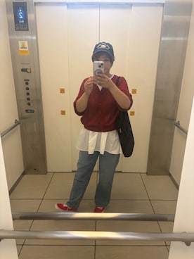 「アイテム（バッグ）」を使った、よしえさん（レディース・162cm）の夏コーディネート
