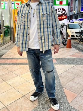「VISVIM（ビズビム）のアイテム（パンツ）」を使った、kenkenkuoさん（メンズ・178cm）の冬コーディネート