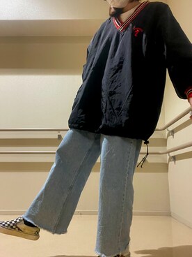 「Champion（チャンピオン）のアイテム（ジャケット/アウター）」を使った、ＳＡＲＡさん（レディース・160cm）の冬コーディネート