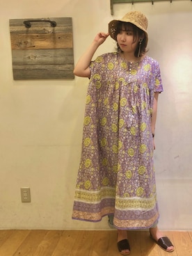 「Samansa Mos2（サマンサ モスモス）のセパレートサンダル（サンダル）」を使った、やぎさん（レディース・162cm）の春コーディネート