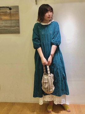 「Samansa Mos2（サマンサ モスモス）のセパレートサンダル（サンダル）」を使った、やぎさん（レディース・162cm）の春コーディネート