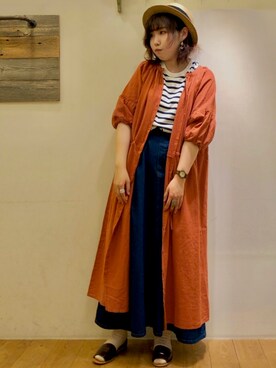 「Samansa Mos2（サマンサ モスモス）のセパレートサンダル（サンダル）」を使った、やぎさん（レディース・162cm）の春コーディネート