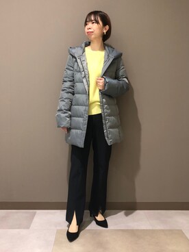 「スリット」｜「アイテム（その他アウター）」を使った、CHIAさん（レディース・160cm）の冬コーディネート