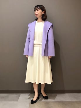 「ラメ」｜「アイテム（その他アウター）」を使った、CHIAさん（レディース・160cm）の冬コーディネート
