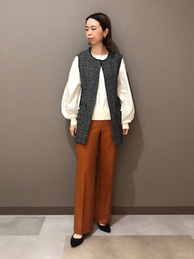 「袖ボリューム」｜「アイテム（その他）」を使った、CHIAさん（レディース・160cm）の秋コーディネート