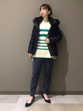 「160cm」｜「アイテム（ダウンジャケット/コート）」を使った、CHIAさん（レディース・160cm）の冬コーディネート