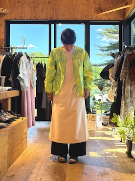 「EKAL（エカル）のDRY OUT SLEEVLESS ONEPIECE（ワンピース、ホワイト系）」を使った、いづみさん（レディース・163cm）の夏コーディネート