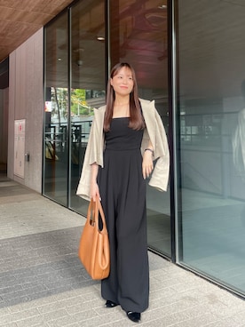 「アイテム（オールインワン・サロペット）」を使った、ryoさん（レディース・157cm）の秋コーディネート